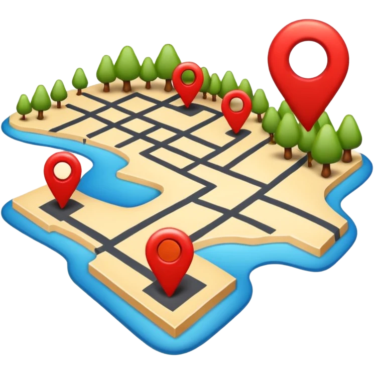 Create a realistic emoji of a map with a red route  emoji