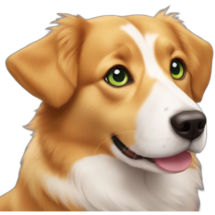 Cute Duck tolling retriever corgi mix green eyes emoji