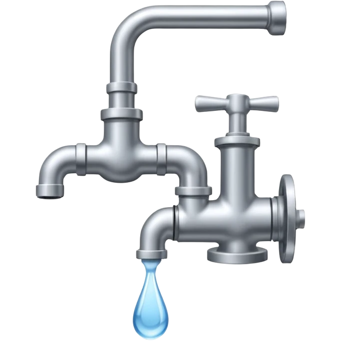 
water pump with a tap, water flows from the tap emoji