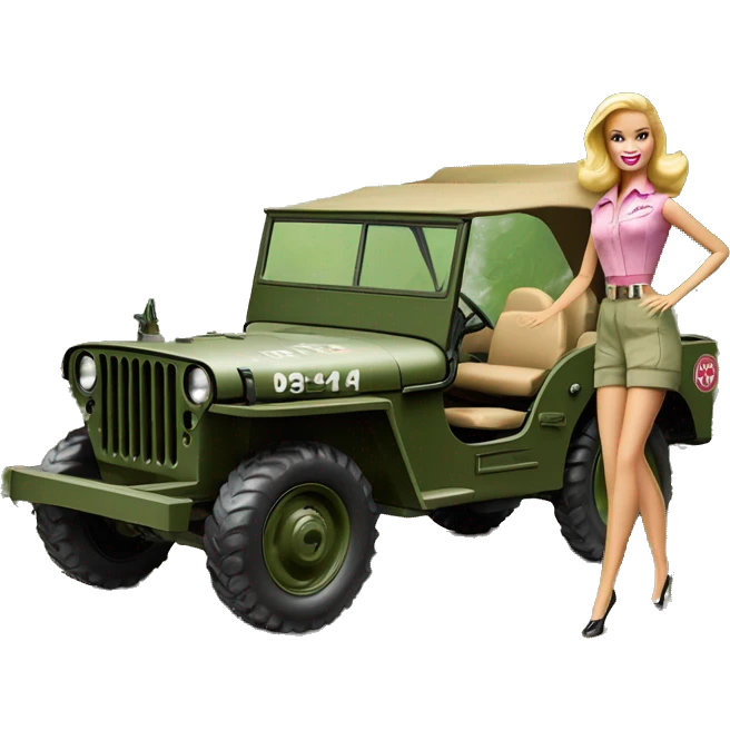 Premium Barbie jungle tour 1941 Willy’s jeep  emoji
