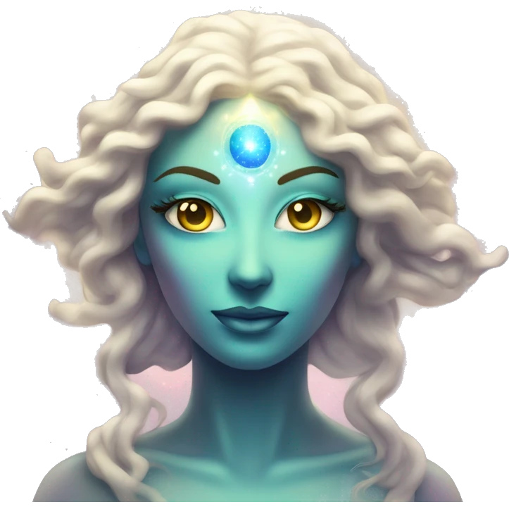 Pleiadian radiant glowing diva woman female third eye emoji