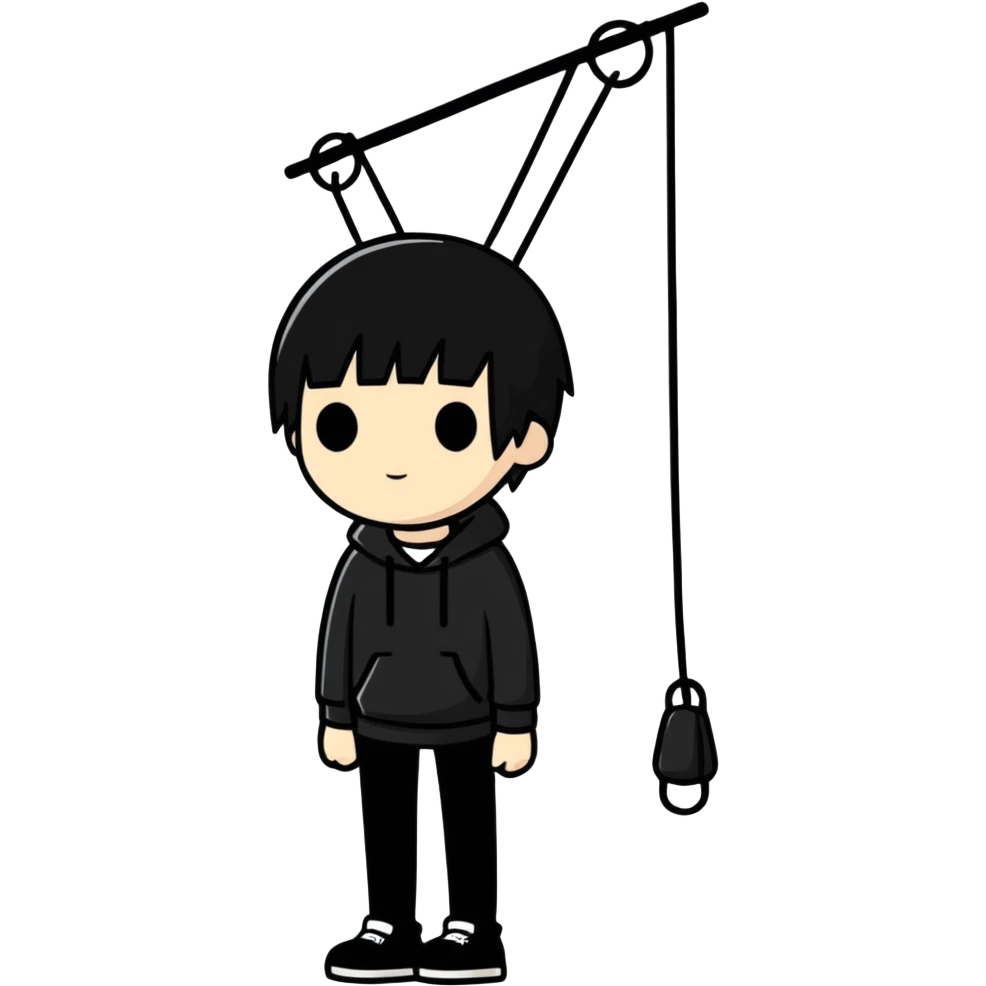 Emo person hanging emoji