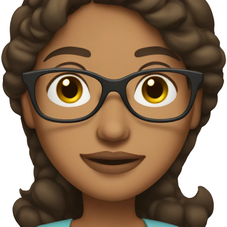 pregnant brunette medium skin with glasses emoji