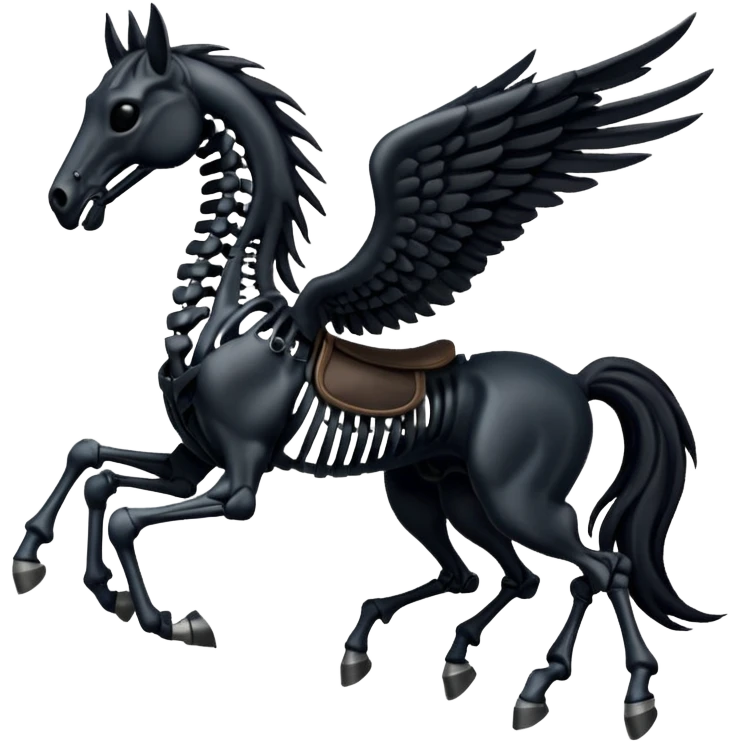 thestral: Winged horses visible only to those who have witnessed death and understand its significance. emoji