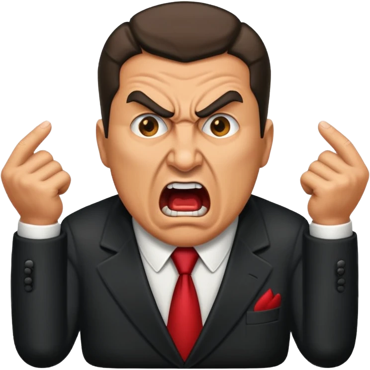 mafia boss shouting orders, angry emoji