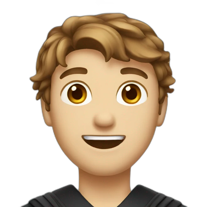 graduate Male Brown Hair Cheers emoji emoji