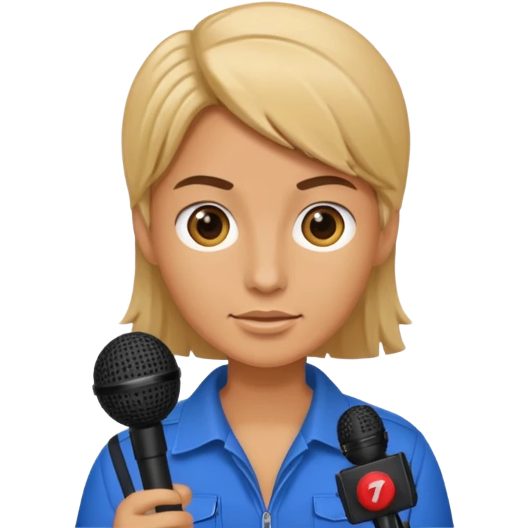 Reportera con 2 micrófono emoji