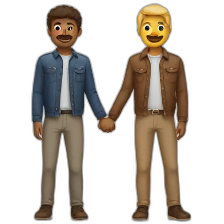 two men holding hands emoji