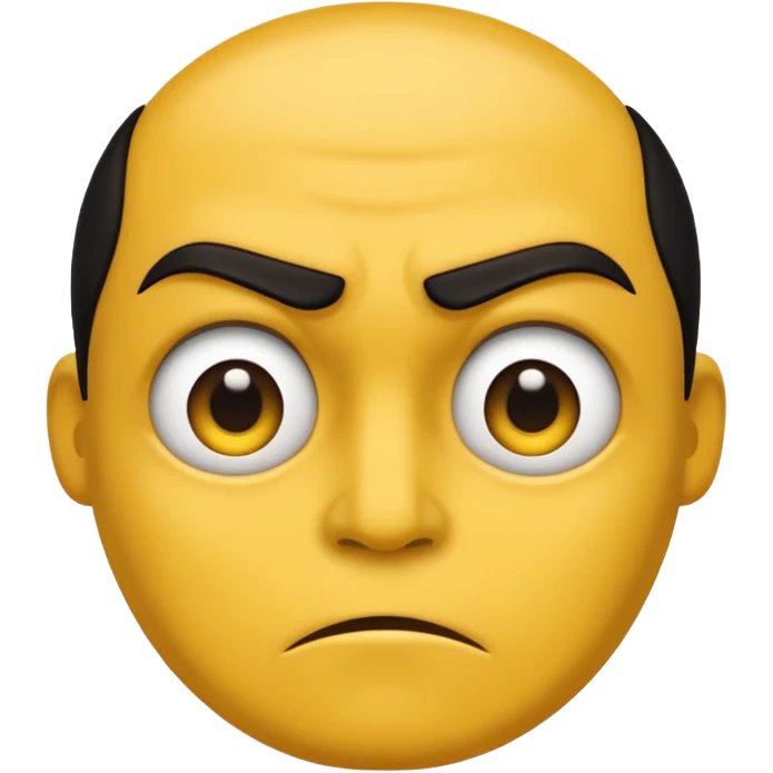 A classic yellow frowning face, but the top half is covered in a dark, sinister shadow. emoji
