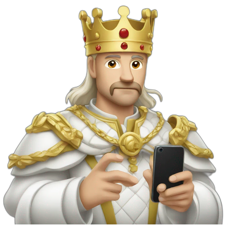 White King using phone emoji