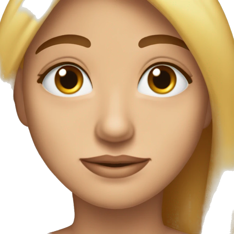 Quero que crie um emoji de uma morena clara, olhos amendoados e cabelo comprido e liso, sensual, nariz proporcioal e boca grande formato coração. emoji