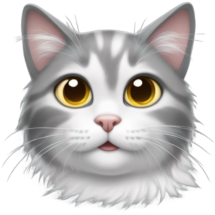 Grey and white cat emoji