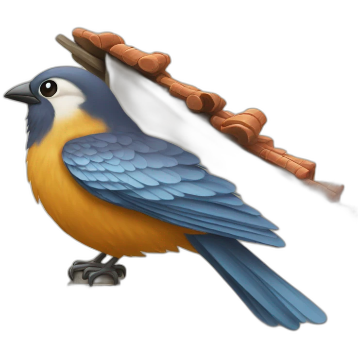 Oiseau sur maison emoji