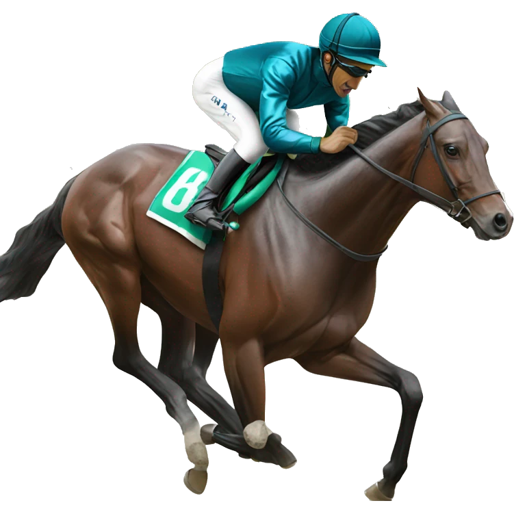 Racehorse with 3 on saddle emoji