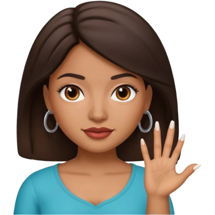 latina girl memoji with nail emoji