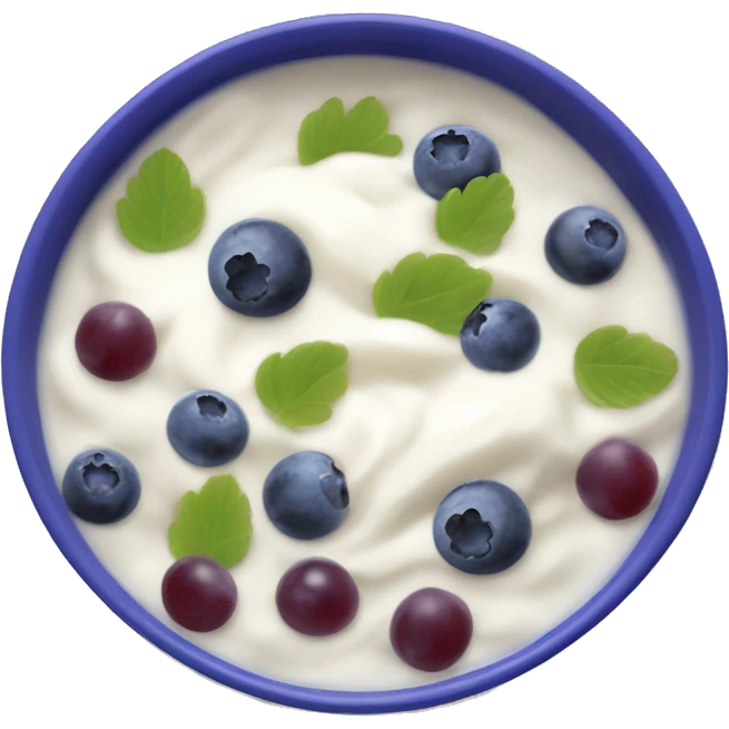yoghurt bowl with grapes and blueberries emoji