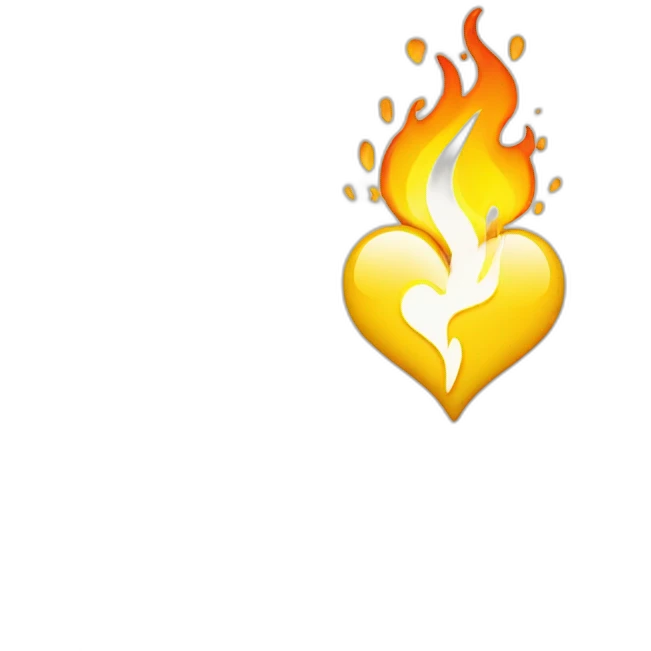 Yellow Heart with fire emoji
