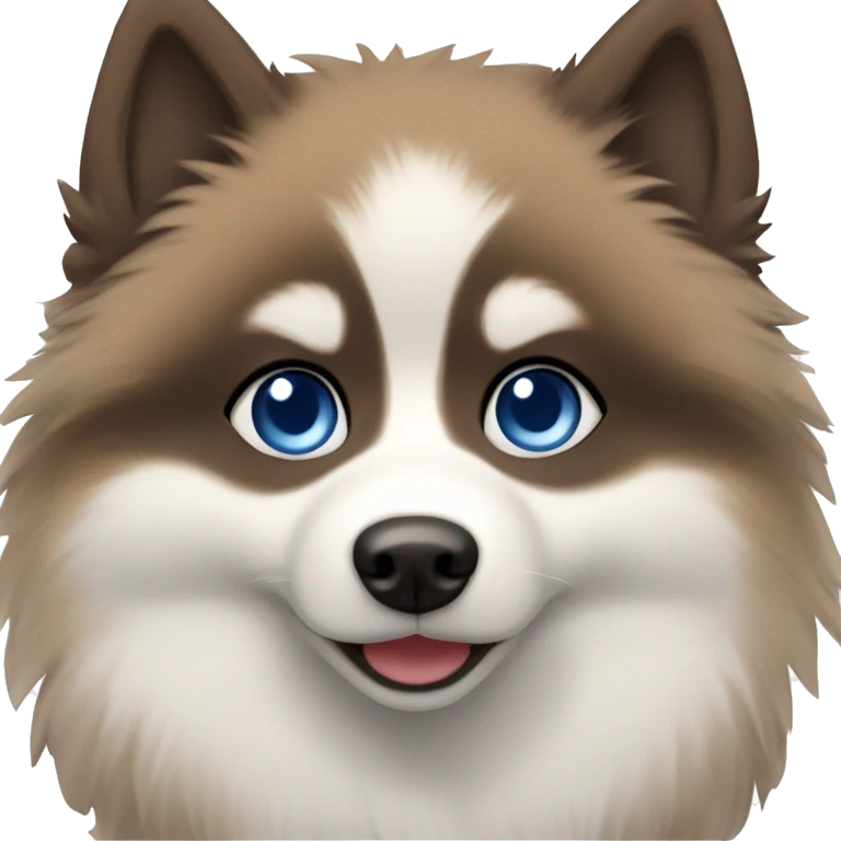 pomsky blue and brown eyes emoji