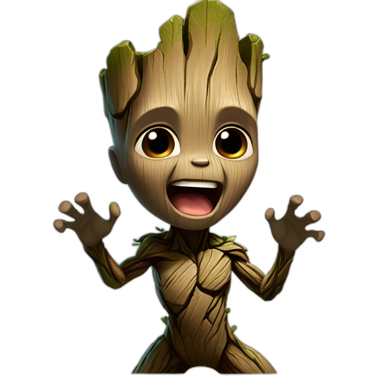 Baby groot yelling mad emoji