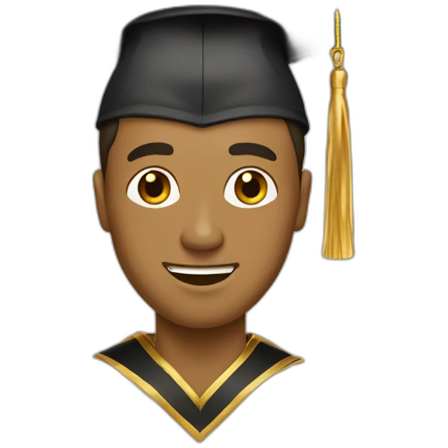 tan guy with graduation cap with gold tassel emoji
