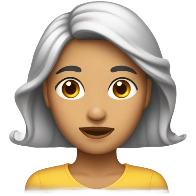 Una trigueña pelo liso  emoji