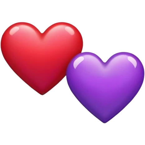  Purple and  red hearts beside each other  emoji