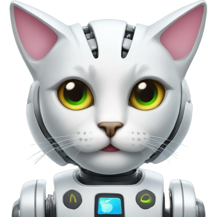 Robotic Cat with Apple Vision Pro emoji