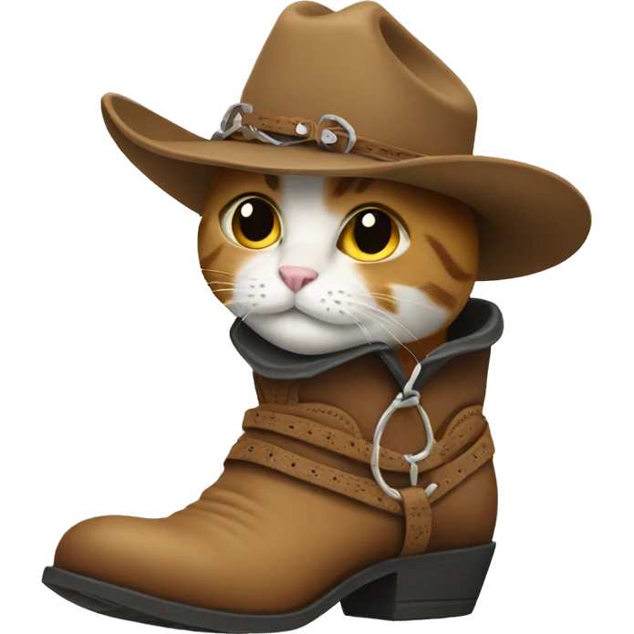 cat in a cowboy boots emoji