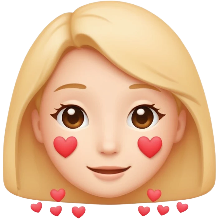 Soft love
Minimalist flat emoji face, warm gentle smile, visible soft blush, small floating hearts, romantic tender vibe, rounded vector style, transparent background emoji