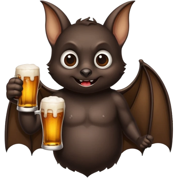bat drinking beer emoji