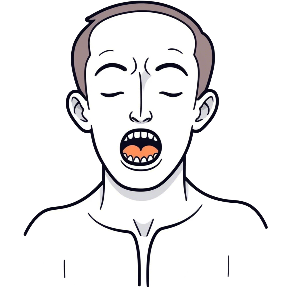 man pretending to choke himself emoji