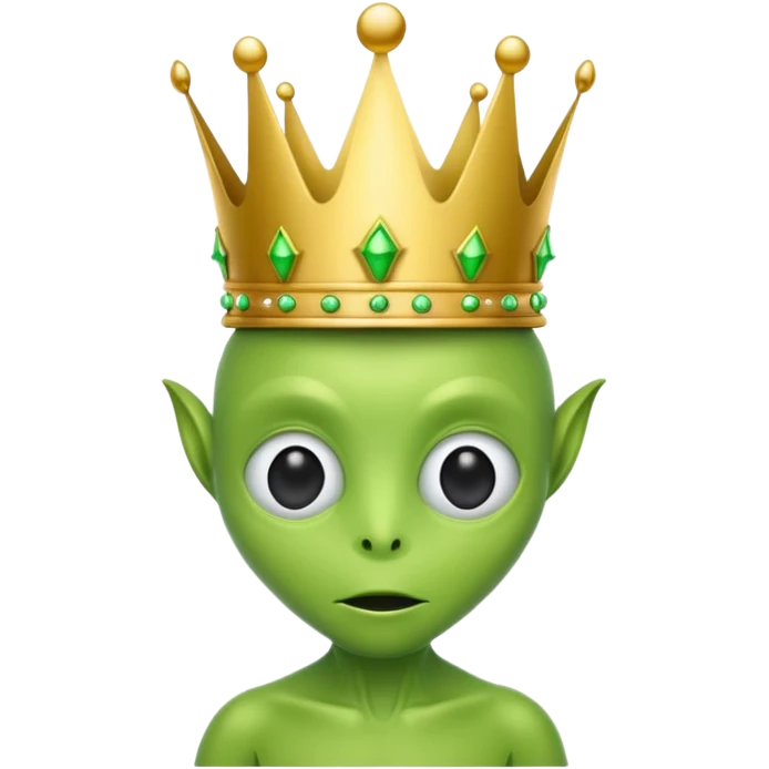 green alien with crowN emoji