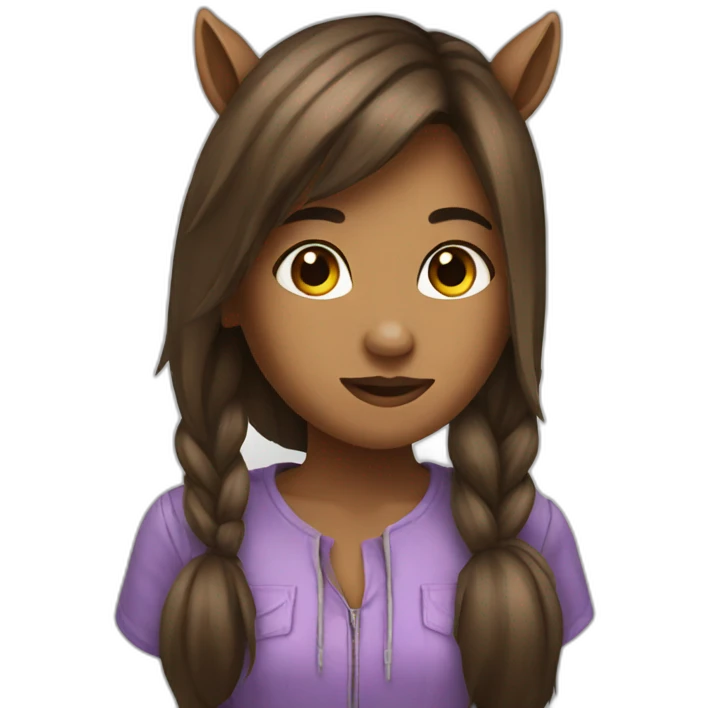girl with a horse head emoji