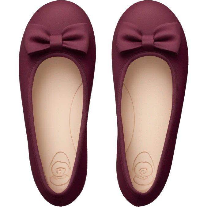 Chaussons ballerines isotoner avec noeud pour femme en tissu semelle du dessous en cuir de couleur bordeaux très féminine  emoji
