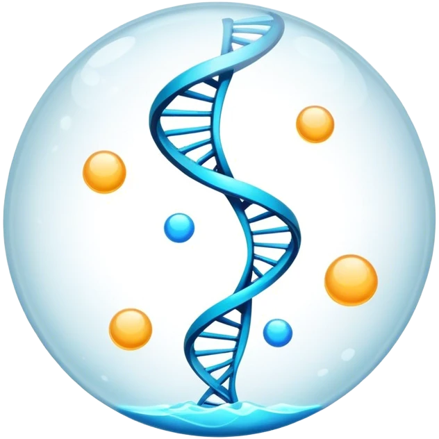 A liquid sphere with DNA floating inside emoji