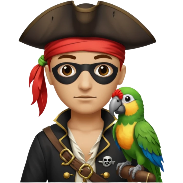 pirate and parrot emoji