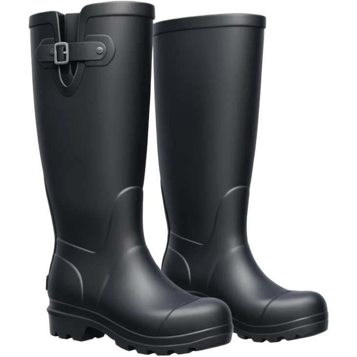 Plain Black Gumboot emoji