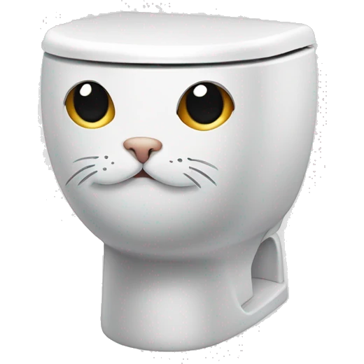 Toilet with a cat's head emoji