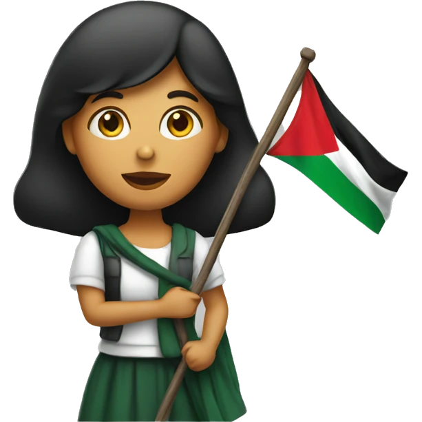 A woman holding palestijn flag emoji