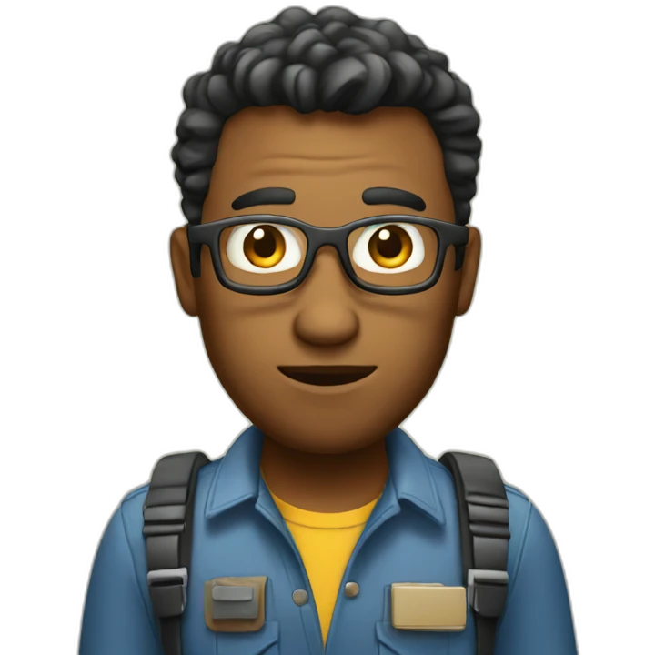 Software developer solving a bug emoji