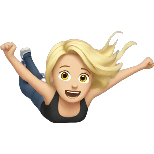 Falling blonde emoji