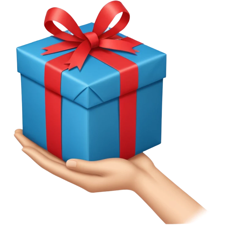 one hand extending a gift, simple, clear, no text emoji