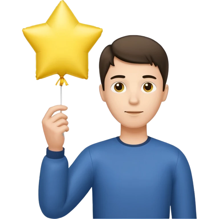 man holding star yellow balloon  emoji