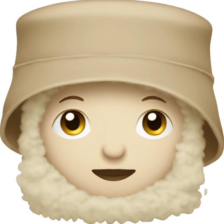 beige fluffy bucket hat emoji