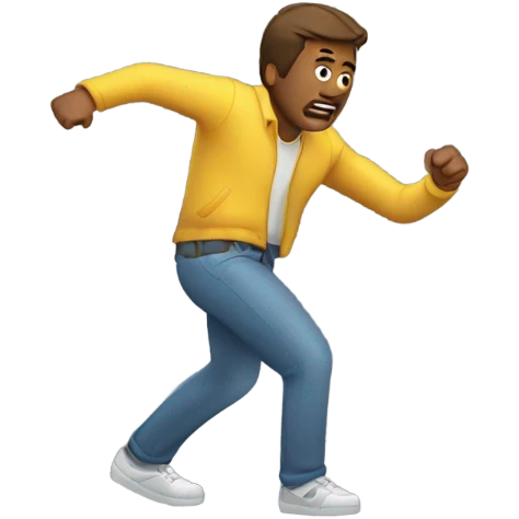 man hit by aguy gets hit by car' car emoji