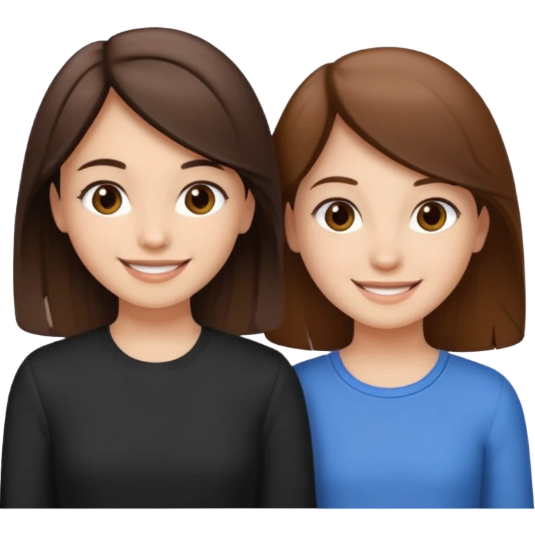 2 Besties g girls one dark brown hair one light brown hair emoji