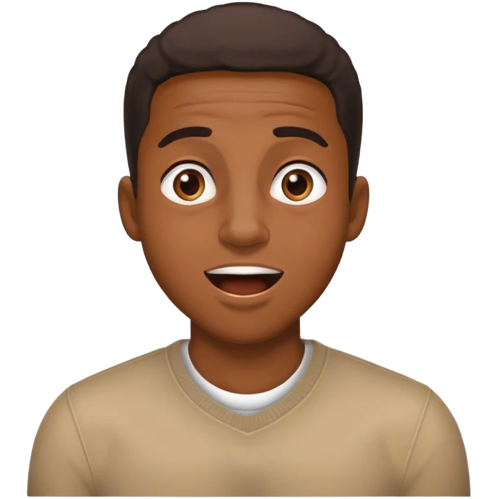 Black man nervously excited emoji