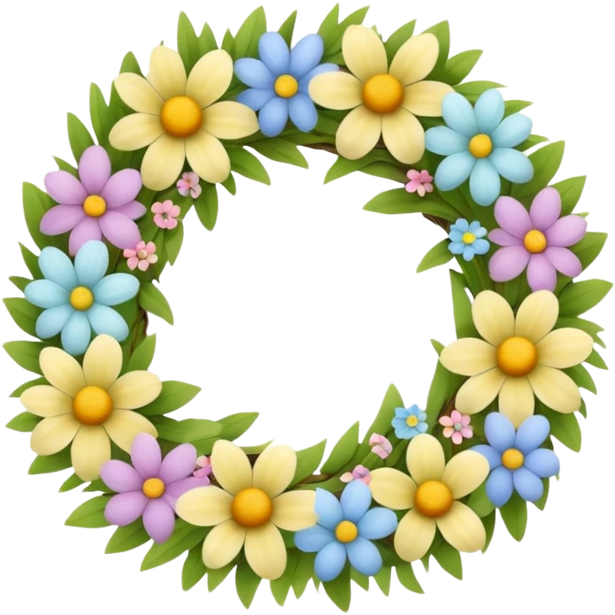 flower easter wreath in a shape of an egg emoji