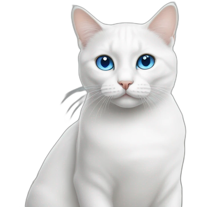 British white cat with blue eyes emoji