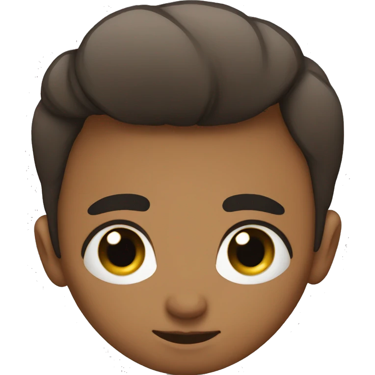 Really short person with straight hair and big eyebrows emoji
